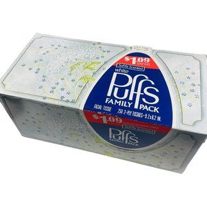 Vintage Puffs Softly Scented Facial Tissue Family Pack 250 2-Ply P&G 1984